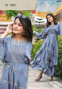 Tenue indienne élégante de créateur Vêtements ethniques élégants Robe en tissu de qualité supérieure avec broderie Travail Femme Mode Exportateur - Product Image 4