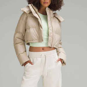 Women's <b>Lightweight</b> Waterproof Windproof Puffer <b>Jacket</b> Women Plain Blank Padding <b>Jacket</b> Slim Cropped Hooded Women Winter <b>Jackets</b> - Product Image 2