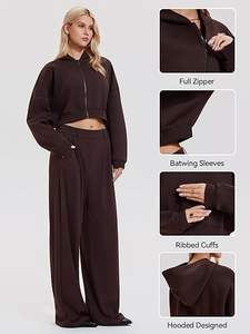 Ropa Deportiva Cómoda y Elegante para Mujer, 100% Poliéster, Transpirable, con Bolsillo Trasero con Cremallera, Chaqueta Deportiva con Capucha para Primavera - Product Image 5