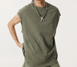 OEM Custom Mens Ribbed Tank Top Sleeveless Running <b>Vest</b> Tight Gym Fitness <b>Muscle</b> Sportswear - Product Image 4