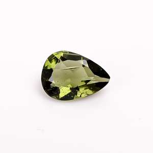 อัญมณีหลวมทรงลูกแพร์ Moldavite ที่หายากสำหรับทำเครื่องประดับอัญมณีอัญมณีขนาดเทียบตามธรรมชาติ - Product Image 1