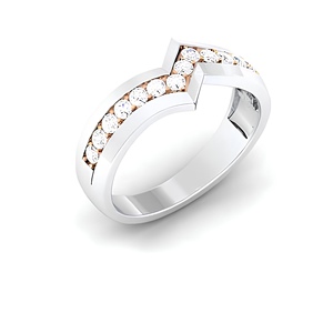 Bague en or massif 18 carats intemporelle avec diamant véritable - Product Image 6