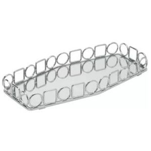 Wholesale Home Eco-Friendly Steel <b>Mirrored</b> Tray Finish Decorative Cosmetic Jewelry Organizer Tableware Dishwasher Safe Dresser - Product Image 1
