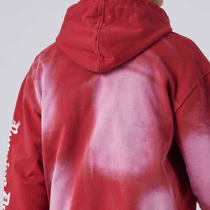 High-quality Manufacturer <b>Red</b> Customizable Washed Printed Zipper Pullover with Pocket for <b>Men</b> - Product Image 4