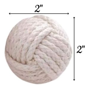 Juego de 6 bolas de cuerda de algodón, adornos de nudo náutico hechos a mano, detalles decorativos rústicos para rellenos de jarrones, bandeja, estilo artesanal - Product Image 3