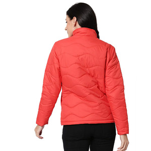 Meilleures ventes de vestes bouffantes pour adultes de couleur rouge, col montant, fermeture éclair, coupe classique, vestes à la mode - Product Image 2