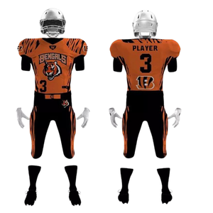 Uniformes de Fútbol Americano Sublimados Elegantes 2025, MOQ Bajo, OEM, Personalización Completa, Bordado, Camisetas de Fútbol Americano - Product Image 4