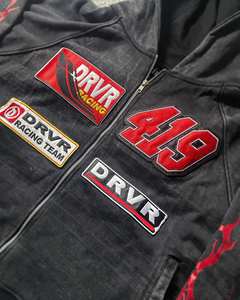 Custom Vintage Acid <b>Wash</b> Hoodies <b>Screen</b> Print Cropped Hoodie Men Embroidery Patch logo Sun Faded Hoodies with Zip up - Product Image 5