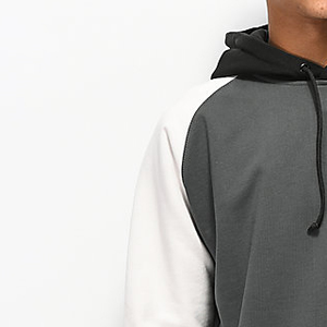 Men's <b>Grey</b> Hoodie Raglan Sleeves High Quality Custom Design Modern Embroidery Screen Printing Winter Customizable <b>Sweatshirt</b> - Product Image 3