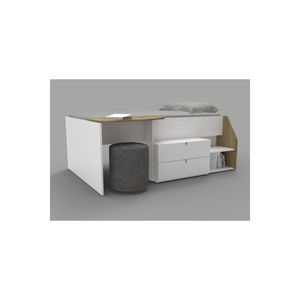 Hot Seller Burgaz Ensemble de lit moderne en bois blanc pour adultes démonté avec bande de bord fabriqué en Turquie - Product Image 1