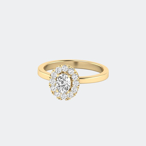 Anillo Solitario con Diamante Cultivado en Laboratorio de Corte Ovalado de 0.80CTW en Oro Blanco, Amarillo o Rosa |   Anillo de Lujo con Diamante Ovalado Solitario de Primera Calidad - Product Image 1