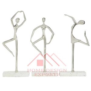 Escultura Decorativa de Aluminio de Diseño Clásico para Mesa de Noche, Escultura de Pareja Antigua Plateada para Mesa de Salón - Product Image 4