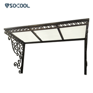Socool Lujoso dosel de hierro cuadrado negro con vidrio: elegancia elevada y refugio - Product Image 1