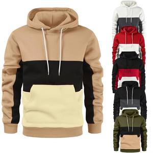 Nouveau printemps automne bloc couleur sweat à capuche avec coupe ample hommes et femmes décontracté mode tendance hiver pull avec col à capuche - Product Image 1