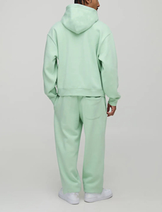 OEM/ODM 100% algodón hombres conjunto de 2 piezas de gran tamaño gota hombro personalizado puff impreso logotipo peso pesado Sudadera con capucha y pantalón conjunto para hombre - Product Image 3