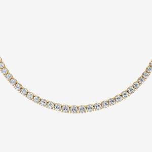 Collier tennis classique harmonieux en diamants de laboratoire ronds de 10 carats, qualité EF-VVS2, en or jaune 14 carats, pour la création de bijoux - Product Image 2