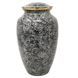 Urnas de Cremación de Latón Clásicas de Alta Calidad con Franja Dorada y Acabado de Mármol Negro para Cenizas Humanas - Product Image 1
