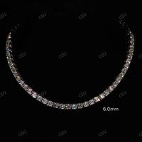 Chaîne Tennis de Luxe en Argent Sterling 925 Plaqué Or 6mm 18 Pouces avec Diamants Moissanite VVS, Style Hip Hop, Prix Abordable, Prêt à Expédier, CustomDiamJewel