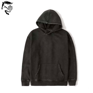 Acid Wash <b>Thermal</b> Pullover <b>Hoodie</b> 100% Cotton Custom OEM Logo Overdyed Oversized Drawstrings Winter <b>Hoodie</b> for Men - Product Image 3