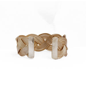 Iolite Hydro Quartz Gemstone Birthstone Women's Fashionable Stylish Gold Plated Collet Set Cuff <b>Bangle</b> <b>Bracelet</b> El Joyero - Product Image 3