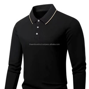 T-shirts polo pour hommes de haute qualité sur mesure Jersey 100% coton tissu gaufré respirant Plus polos, polos pour hommes - Product Image 1