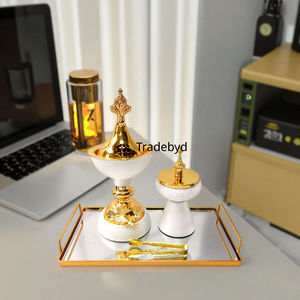 Quemador Bakhoor hecho a mano de Metal elegante de primera calidad Tradebyd, soporte de incienso de estilo árabe, función antiolor para el regreso de la boda - Product Image 1