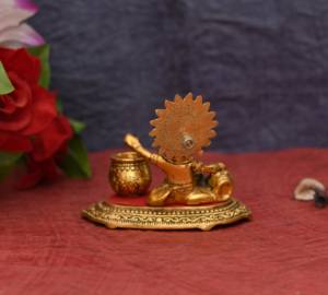Krishna con Matki para decoración del hogar y regalo, nuevo producto, artesanía, Metal, dorado, plateado - Product Image 5