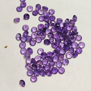พลอยอเมทิสต์สีม่วงธรรมชาติอัญมณีหลวม3มม. กลมเจียระไนแบบงดงาม - Product Image 2
