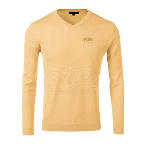 Marque de distributeur et tailles personnalisées disponibles Style de rue hommes col en V coton mélangé sweat-shirts à col en V personnalisés - Product Image 1