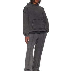 Sweat à capuche pour homme 100% coton coupe classique, broderie 3D, impression numérique, délavé à l'acide, teint uni, vintage, imperméable, automne - Product Image 4