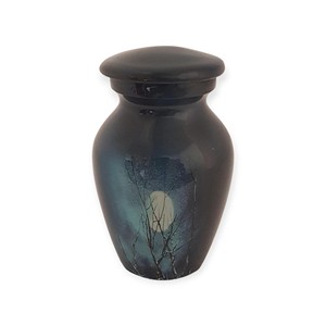 Elegant Black and Gold Floral Keepsake Urn with Rich Hand Engraved Patterns for <b>Memorial</b> Ashes - Product Image 2