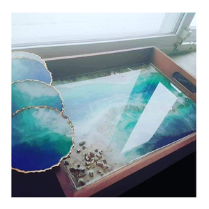 Mats & Pads Home Bar Decoration Coaster for Cup Leaf Coaster Customize Shaped <b>Resin</b> Green Silver Gold Accessories Europe Style - Product Image 4
