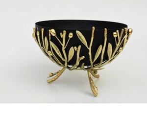Polished <b>Metal</b> <b>Bowls</b> with Silver Gold Leaf Branch Pedestal Eco-Friendly Sustainable 24pc MOQ Servings Included japanese - Product Image 3