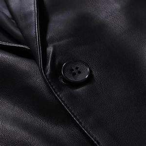 Abrigo de invierno para hombre, chaqueta de cuero Vintage de estilo inglés Informal, Parkas para hombre, chaqueta de cuero de bolsillo larga y cálida a la moda de otoño para hombre - Product Image 4