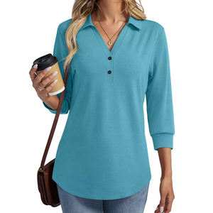 Camiseta Polo Personalizada para Mujer, Corte Ajustado, Algodón Elástico Piqué, Cuello Camisero, Pantalones, Exportadores Directos, Precio de Fábrica, Suministro al por Mayor - Product Image 5