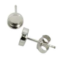 5 MM-10 MM solide 925 en argent Sterling bijoux à bricoler soi-même faisant des composants vierge lunette tasse boucles d'oreilles avec pince réglage forme contour