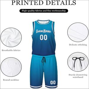 Uniforme de baloncesto antibacteriano transpirable Unisex personalizado último diseño de malla impresa sublimada conjunto de ropa de juego de equipo de talla grande - Product Image 5