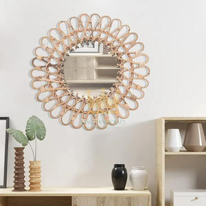 Espejos de Pared Vintage de Mimbre con Forma de Ojo Abierto, Decoración Moderna para el Hogar, Contáctenos - Product Image 1