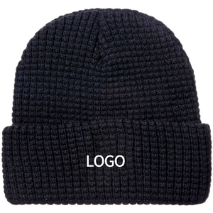 Bonnet en tricot réfléchissant en acrylique 100% personnalisé vente en gros bonnet de sport de sécurité foncé casquettes d'hiver chaudes pour adultes - Product Image 2