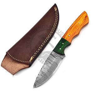 Hot Selling OEM/ODM Hand Forged Brazilian Emerald Damascus Steel Full Tang <b>Multi</b>-Functional Hunting <b>Camping</b> Knife Pakkawood - Product Image 5