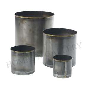Wholesale Hot Selling Rustic Metal <b>Large</b> Galvanized Planter Garden Accessories Antique Finishing <b>Large</b> Planters Pots Set of 4 - Product Image 1