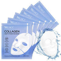 Masque facial coréen au collagène YECUCE, hydratation intense, soin de la peau en marque privée, masque en feuille blanchissant pour le visage pour femmes