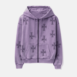 Sudadera con Capucha de Punto Personalizada para Hombre, Diseño con Pedrería, Informal, Lisa, Teñida, Cómoda, 100% Algodón, Antiarrugas - Product Image 1