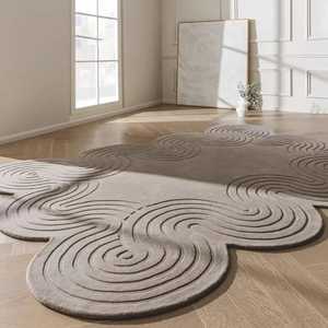 Principalement comme tapis tufté à la main de haute qualité en laine touffetée brodée abstraite pour le travail à domicile ensembles de chambre à coucher - Product Image 4