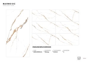 กระเบื้องพอร์ซเลนขนาด 600x1200 มม. ลายหินอ่อนและหินธรรมชาติ ผิวด้านกันลื่น เหมาะสำหรับปูพื้นและผนังภายในอาคาร - Product Image 3