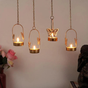 Hanging <b>Butterfly</b> Metal Tea <b>Light</b> Holder Elegant and Whimsical Design <b>Butterfly</b>-Inspired Hanging Tea <b>Light</b> Holder - Product Image 1