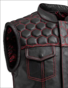Chalecos de Motociclista de Cuero Negro para Hombre, Chaquetas de Cuero con Diseño Personalizado, Chaleco de Cuero Transpirable con Cremallera para Invierno - Product Image 4