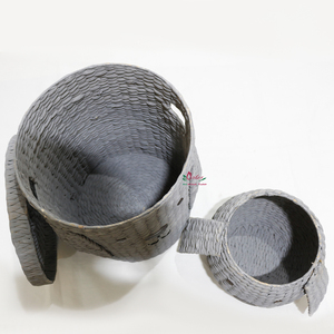 Panier de rangement tissé en jacinthe d'eau avec couvercle par Artex Dong Thap Organisateur fait main pour la décoration de la maison - Product Image 6