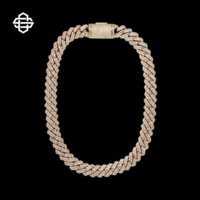 Collar de Cadena Cubana Chapado en Plata de Ley 925 con Diamantes Simulados de Moissanita, Joyería Hip Hop para Raperos, Regalo de Boda para Hombre