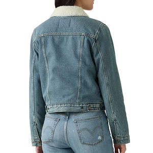 Chaqueta Vaquera Personalizada Lisa y Transpirable para Mujer, Chaqueta Vaquera Lisa con Cuello Camisero y Logotipo Personalizado de Lujo - Product Image 6